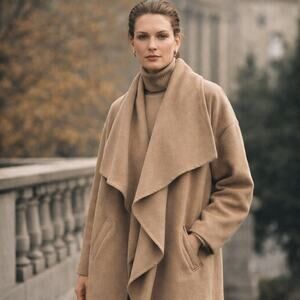 Lauren Ralph Lauren Camel Wool Blend Draped Coat – XL